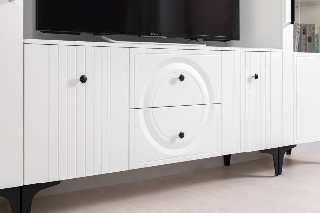 Валенсия стенка для гостиной № 86 цвет белый шагрень Валенсия стенка для гостиной № 86 цвет белый шагрень