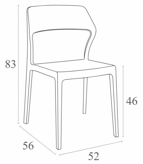 Стул пластиковый Snow желтый 520х560х830 мм