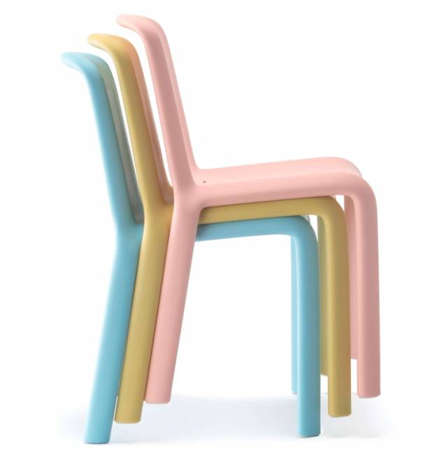 Стул пластиковый детский Snow Junior желтый 420х450х625 мм