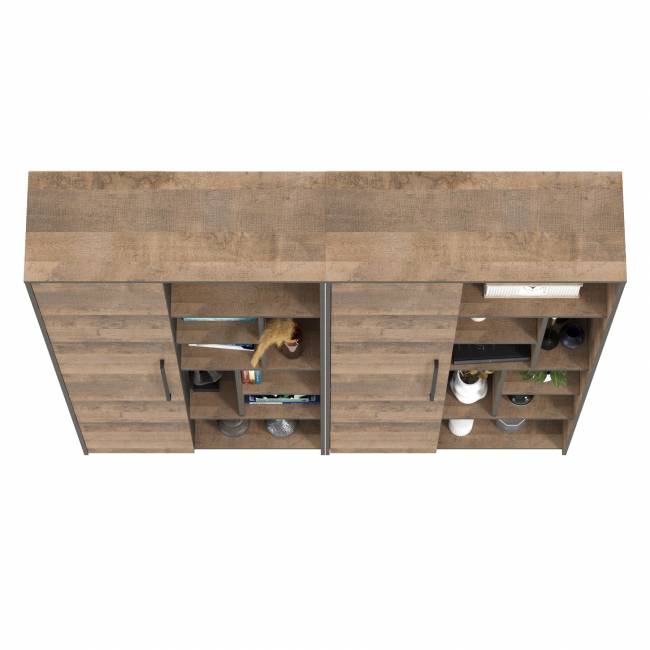 Два шкафа-стеллажа для гостиной Трувор цвет дуб гранж песочный/интра Два шкафа-стеллажа для гостиной Трувор цвет дуб гранж песочный/интра