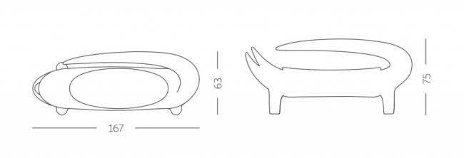 Диван из биопластика Big Kroko Special земля Саванны 1670х630х750 мм Диван из биопластика Big Kroko Special земля Саванны 1670х630х750 мм