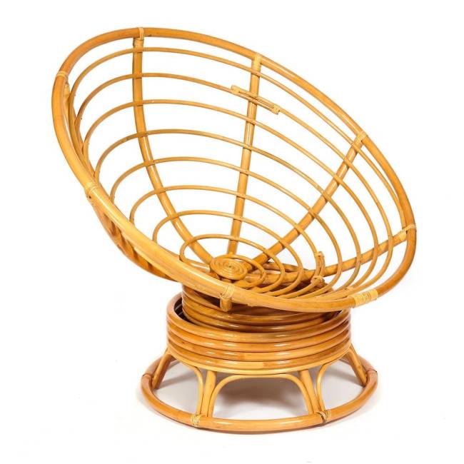 Кресло-качалка PAPASAN/ПАПАСАН w 23/01 B /с подушкой/ 115х78х104 см, Honey (мед), флок Олива, 23 Honey (мед)