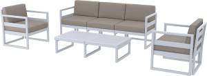 Комплект пластиковой мебели Mykonos XL серебристый, светло-коричневый