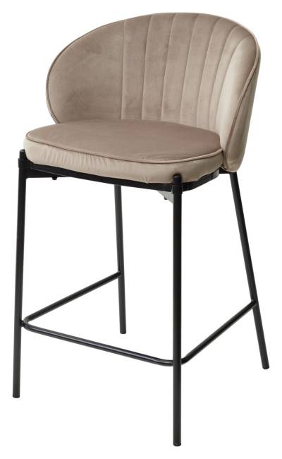 Полубарный стул WENDY BLUVEL-40 BEIGE (H=65), велюр М-City
