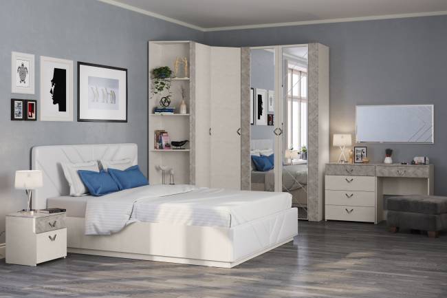 Угловой шкаф для одежды Амели Моби 13.131 цвет шёлковый камень