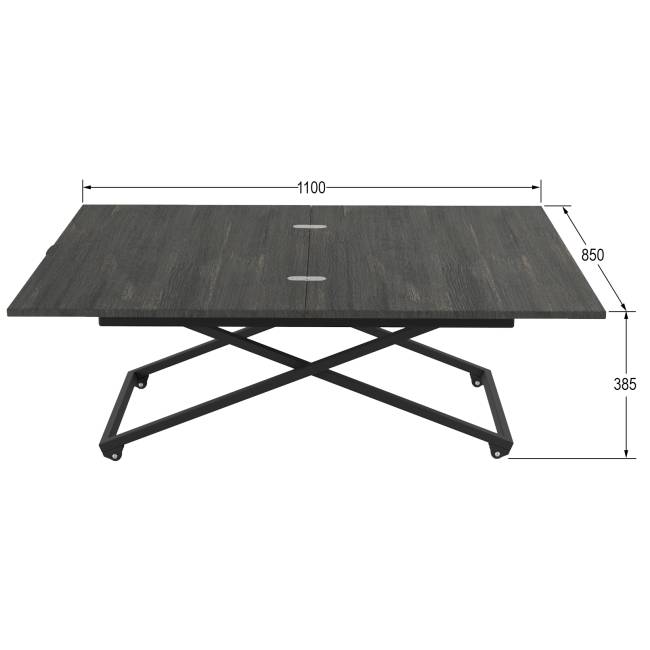 Стол универсальный трансформируемый АНДРЭ Loft ЛДСП интра/чёрный