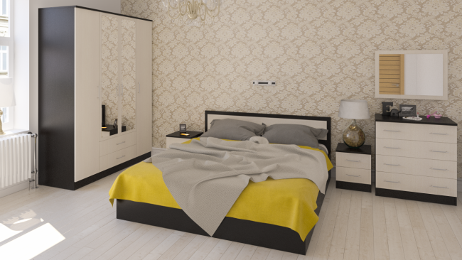 Шкаф 4-х створчатый Фиеста цвет венге/дуб лоредо Шкаф 4-х створчатый Фиеста цвет венге/дуб лоредо