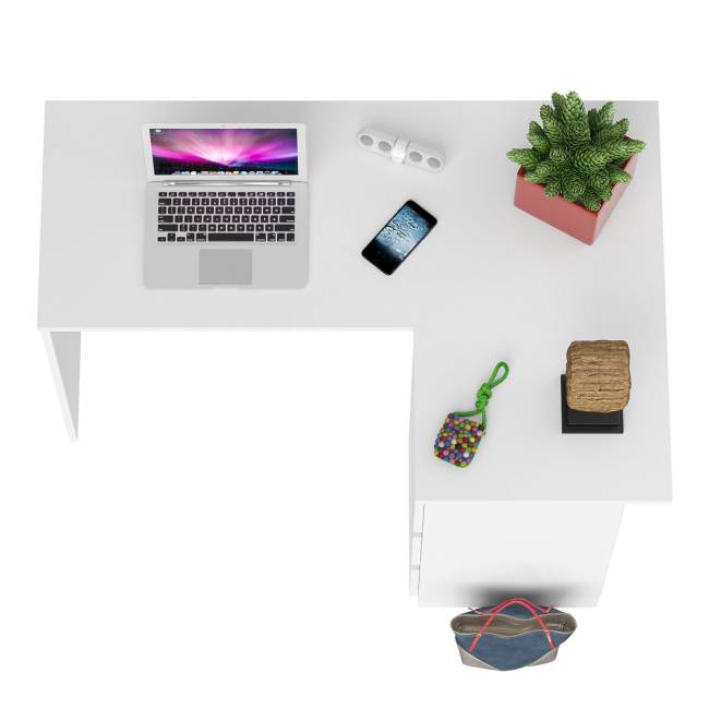 Угловой компьютерный стол Мори МС-16 правый цвет белый