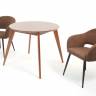 Стол Сканди К 100 орех с креслами Пичч велюр коричневый