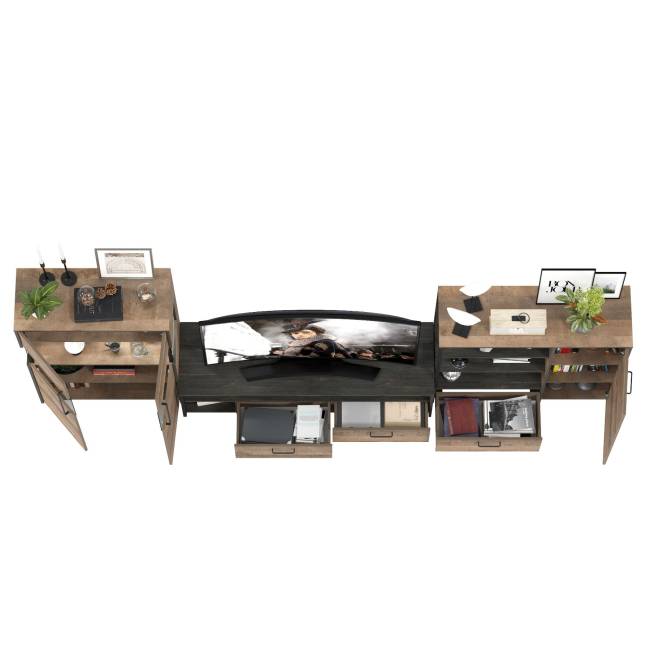 Стенка в гостиную Трувор № 54 с тумбой с подсветкой цвет дуб гранж песочный/интра Стенка в гостиную Трувор № 54 с тумбой с подсветкой цвет дуб гранж песочный/интра