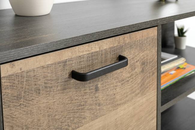 Стенка в гостиную Трувор № 54 с тумбой с подсветкой цвет дуб гранж песочный/интра Стенка в гостиную Трувор № 54 с тумбой с подсветкой цвет дуб гранж песочный/интра