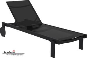 Шезлонг-лежак металлический Casablanca черный 1900х740х310 мм