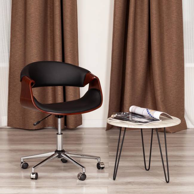 Кресло BEND  орех, кож/зам черный черный