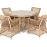 "Доппио" обеденная группа плетеная, цвет соломенный
