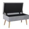 Банкетка Сторми с ящиком, велюр серый