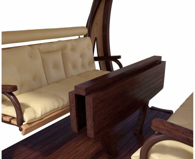 Качели садовые "Валенсия Х2" Премиум (лиственница)