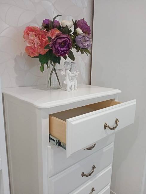 Комод Малонн Ави узкий 3 ящика Белый