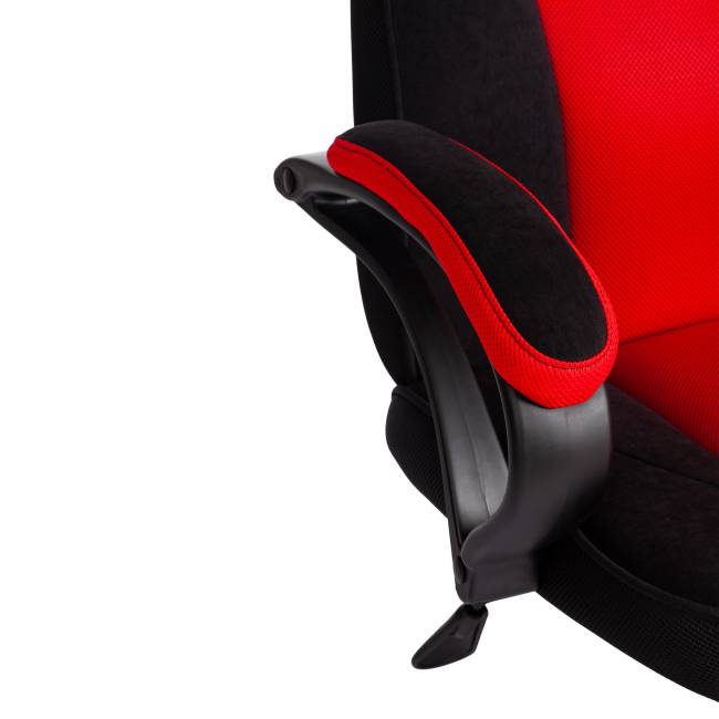 Кресло PILOT (24) флок/ткань, черный/черный/красный, 35/TW-08/TW-11 черный/черный/красный флок/ткань