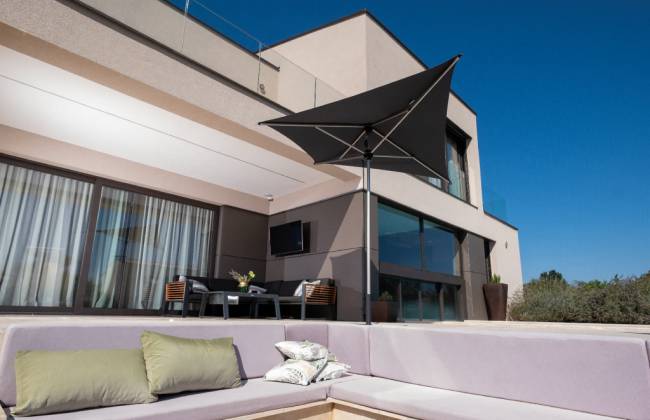 Зонт-парусник 2х2 м Vela Titanium титан, антрацит 2000х2000 мм