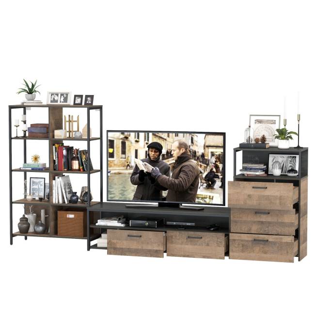 Стенка в гостиную Трувор № 86 цвет дуб гранж песочный/интра Стенка в гостиную Трувор № 86 цвет дуб гранж песочный/интра