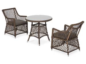 "Эспрессо - 80 L" обеденная группа плетеная, цвет коричневый