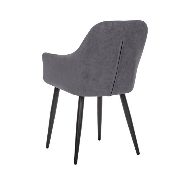 Стул с подлокотниками Leset Слим, каркас Черный, велюр Графит Графит Черный