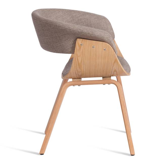 Стул VIMTA (mod.8021) дерево / ткань, 69х56х77 см, натуральный/бежевый, Aimcasa 5 береза, серый дерево / ткань