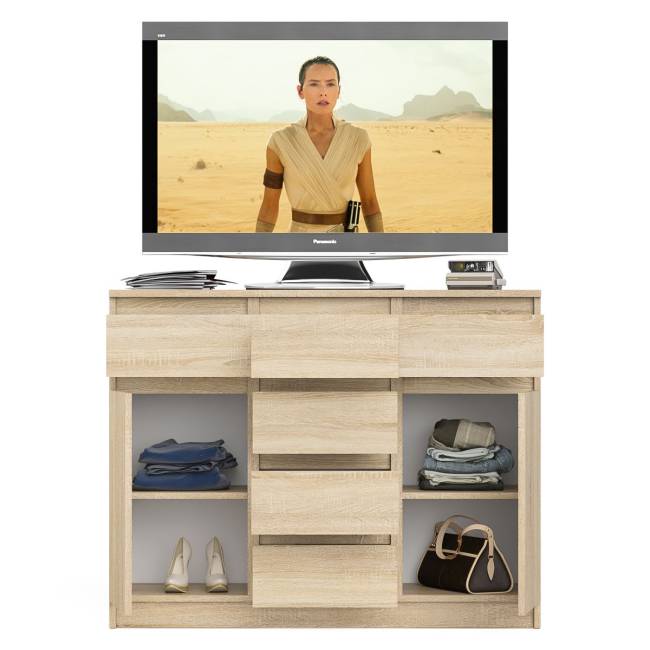 Комод с ящиками и дверками Мори МК1200.4 цвет дуб сонома Комод с ящиками и дверками Мори МК1200.4 цвет дуб сонома