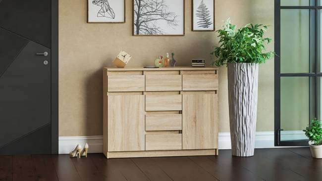 Комод с ящиками и дверками Мори МК1200.4 цвет дуб сонома Комод с ящиками и дверками Мори МК1200.4 цвет дуб сонома