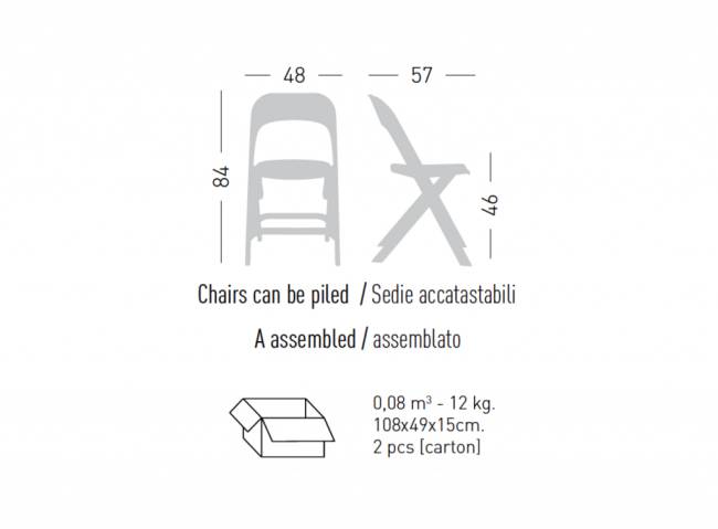 Стул пластиковый складной Flap бледно-голубой 480х570х840 мм Стул пластиковый складной Flap бледно-голубой 480х570х840 мм