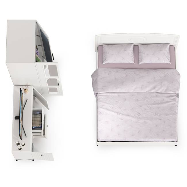 Белая мебель для спальни Валенсия № 17 цвет белый шагрень