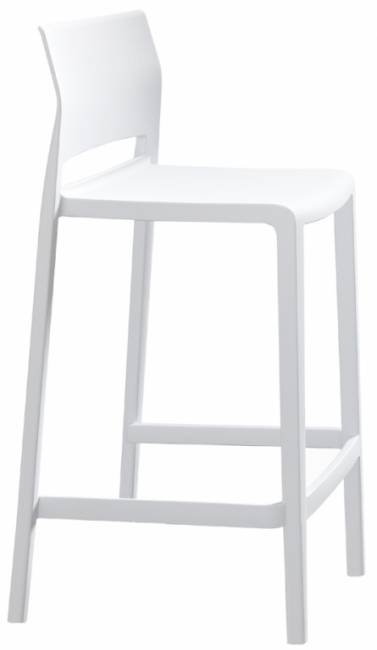 Стул пластиковый полубарный Bakhita 66 белый 480х470х910 мм