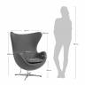 Кресло EGG STYLE CHAIR коричневый, белый, экокожа Кресло EGG STYLE CHAIR коричневый, белый, экокожа