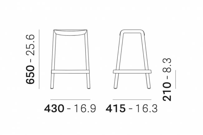 Табурет пластиковый полубарный Dome черный 430х415х650 мм Табурет пластиковый полубарный Dome черный 430х415х650 мм