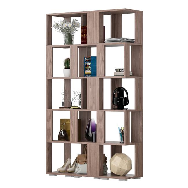 Комплект их 3-х открытых стеллажей цвет ясень шимо тёмный Комплект их 3-х открытых стеллажей цвет ясень шимо тёмный