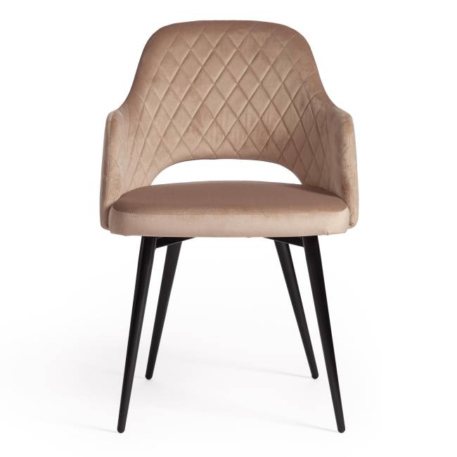 Кресло VALKYRIA (mod. 711) ткань/металл, 55х55х80 см, высота до сиденья 48 см, бежевый barkhat 5/черный (Комплект из 4 шт.) бежевый ткань/металл