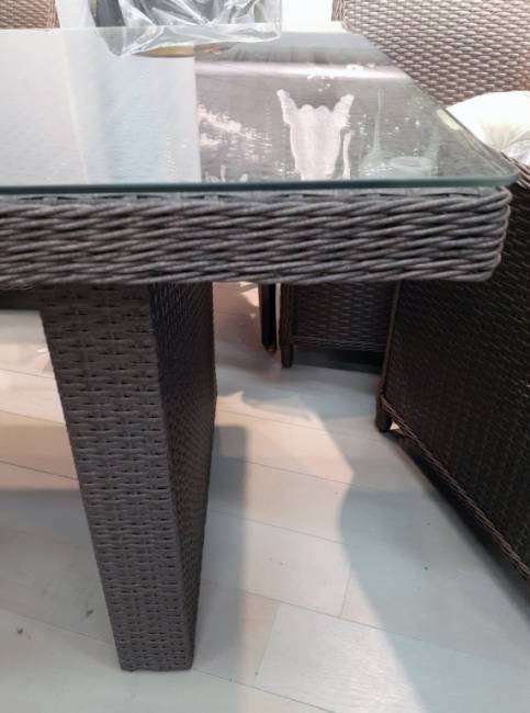 Стол плетеный обеденный Barcelona светло-коричневый 2000х900х720 мм