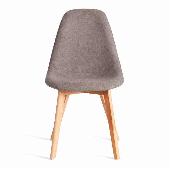 Стул CINDY SOFT (mod. C1021F1-1) фактурный велюр/дерево бук, 55 х 48 х 83 см, Серый LY1701-26 / натуральный (Комплект из 4 шт.) серый фактурный велюр/дерево бук