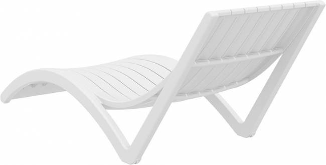 Шезлонг-лежак пластиковый Slim белый 1800х720х700 мм