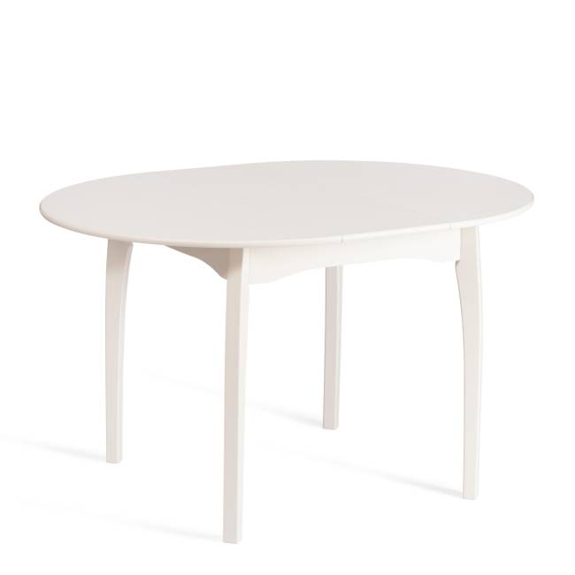 Стол DIAMANTE круглый бук, мдф, шпон дуба, 100 х 100+30 х 75 см, Ivory white Ivory white бук, мдф, шпон дуба