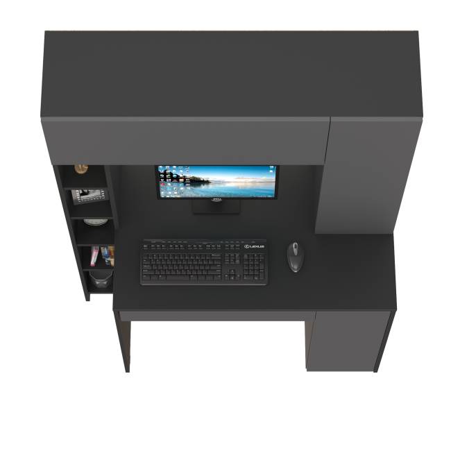 Стол компьютерный с надстройкой Комфорт 12.71 цвет антрацит/тёмно-серый Стол компьютерный с надстройкой Комфорт 12.71 цвет антрацит/тёмно-серый