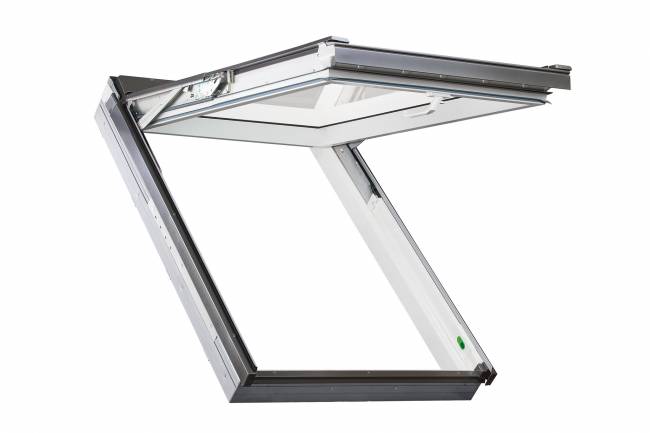 Деревянное мансардное окно PPP-V U3 PRESELECT MAX с комбинированной системой открывания Деревянное мансардное окно PPP-V U3 PRESELECT MAX с комбинированной системой открывания