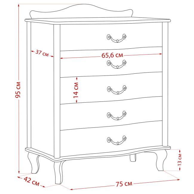Комод Leset "Джульетта" Молочный дуб