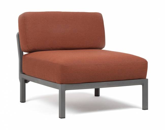 Диван пластиковый с подушками Maximo 2 базальт, корица 1860х940х790 мм